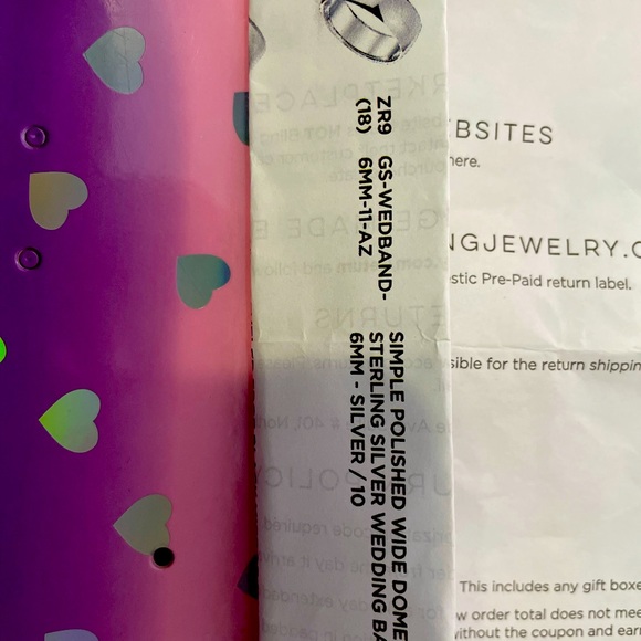 STERLING SIlVER WEDDING BAND - Picture 4 of 4